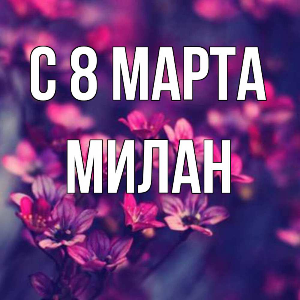 Открытка на каждый день с именем, Милан С 8 МАРТА небольшие цветы 1 Прикольная открытка с пожеланием онлайн скачать бесплатно 