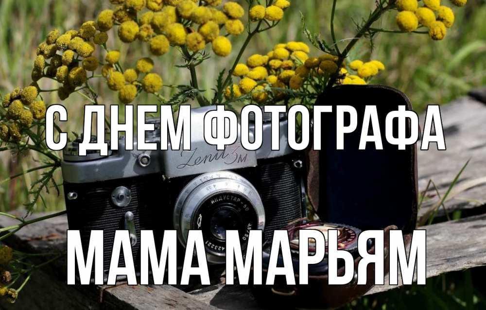 Открытка на каждый день с именем, Мама-Марьям С днем фотографа с днем фотографа Прикольная открытка с пожеланием онлайн скачать бесплатно 
