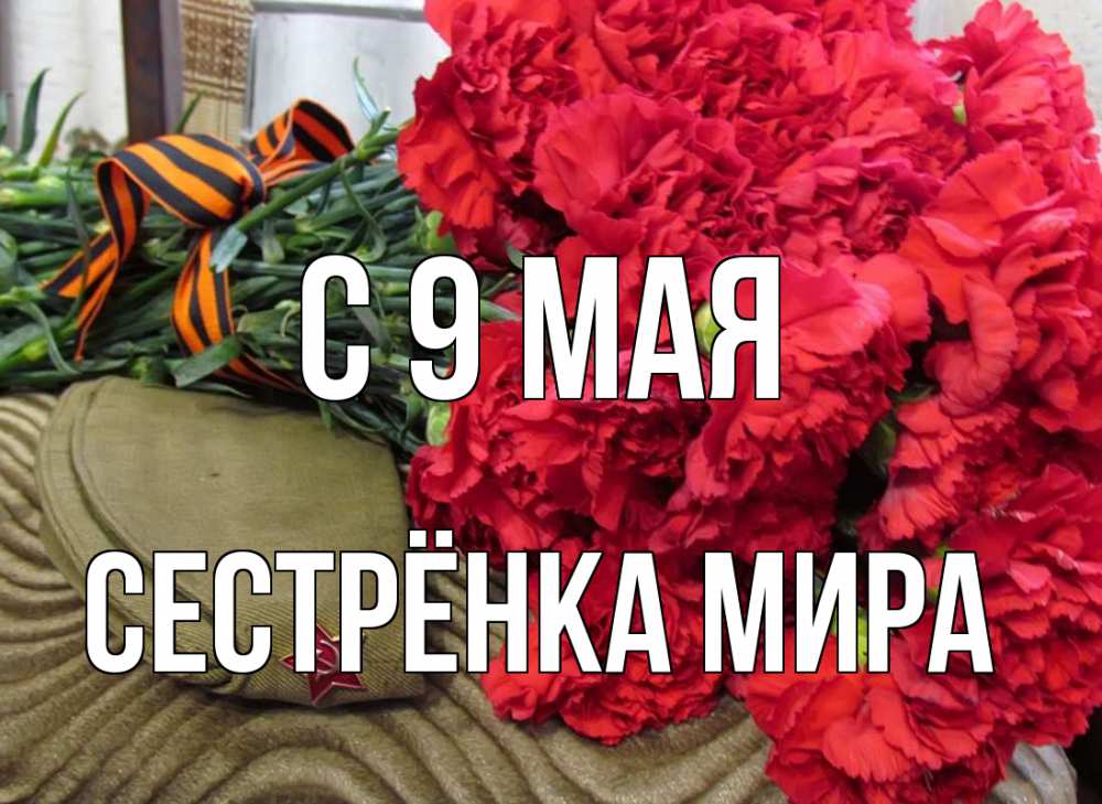 Открытка на каждый день с именем, Сестрёнка-Мира С 9 мая 9 мая Прикольная открытка с пожеланием онлайн скачать бесплатно 