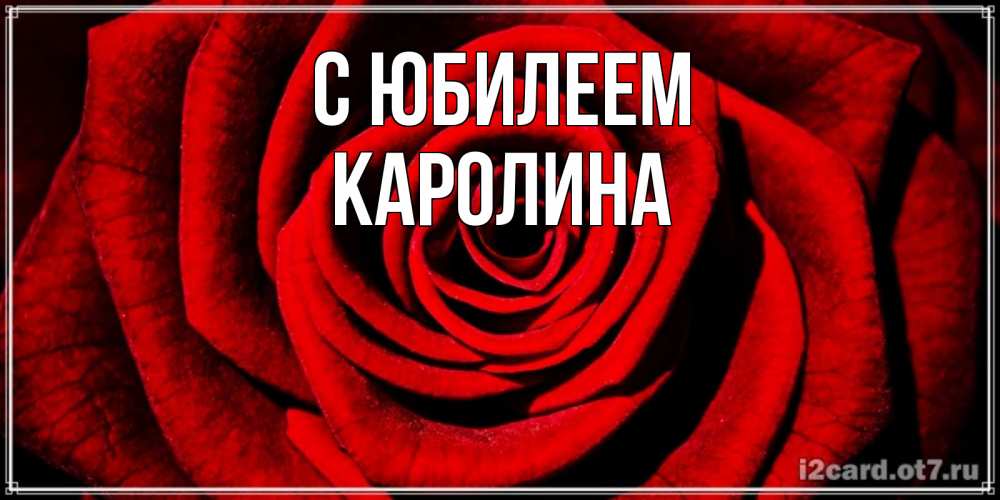 Открытка на каждый день с именем, Каролина С юбилеем алая роза Прикольная открытка с пожеланием онлайн скачать бесплатно 