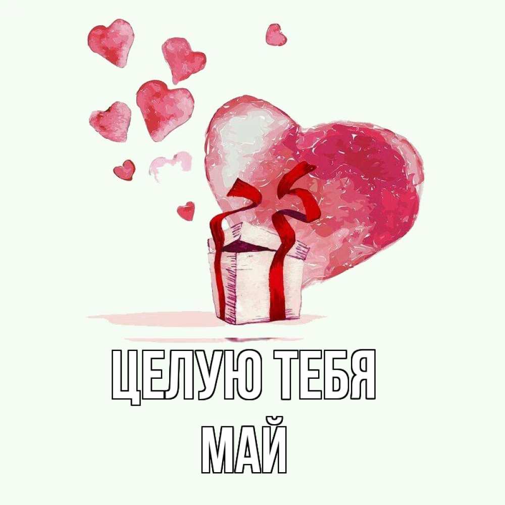 Открытка на каждый день с именем, Май Целую тебя признание в любви для парня или девушки Прикольная открытка с пожеланием онлайн скачать бесплатно 