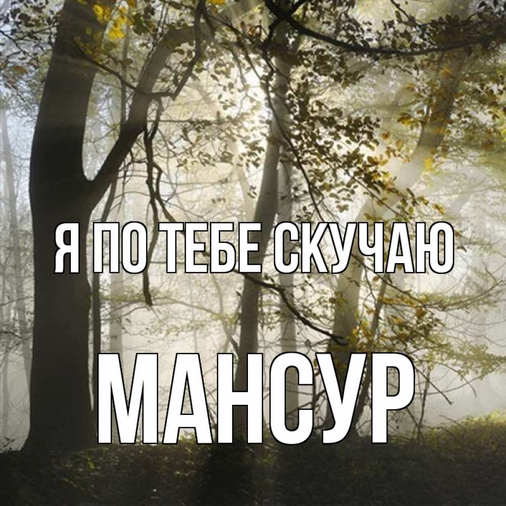 Открытка на каждый день с именем, Мансур Я по тебе скучаю грустно Прикольная открытка с пожеланием онлайн скачать бесплатно 