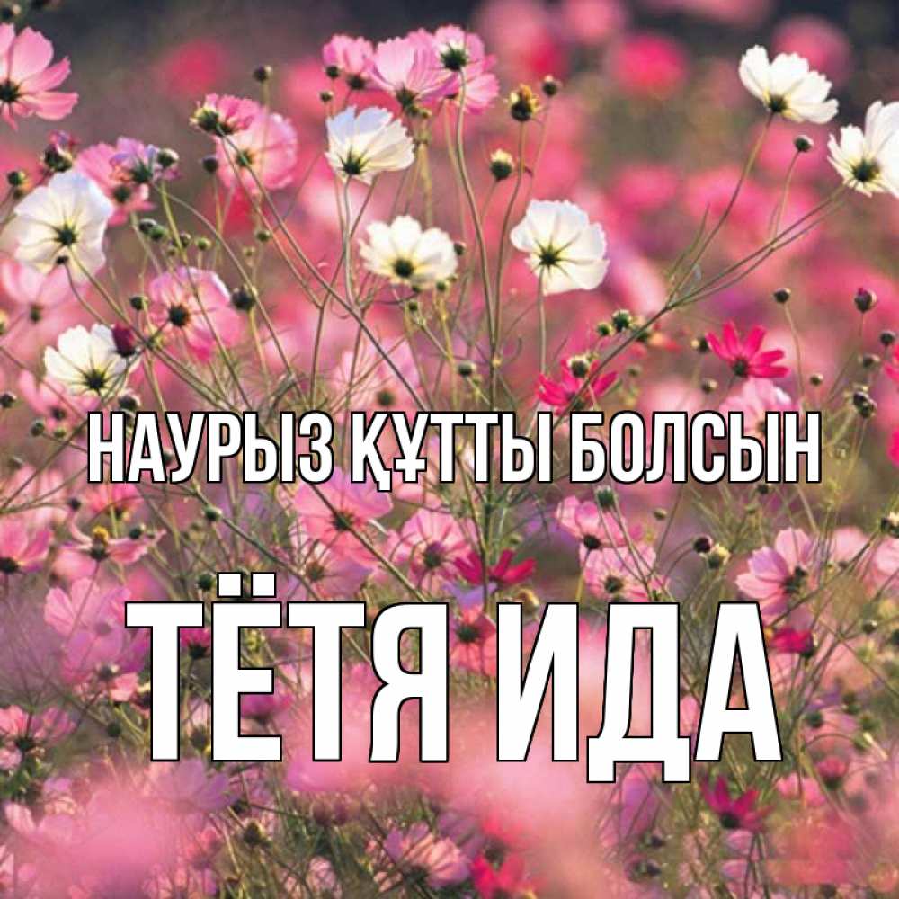 Открытка на каждый день с именем, Тётя-Ида Наурыз құтты болсын красиво 1 Прикольная открытка с пожеланием онлайн скачать бесплатно 