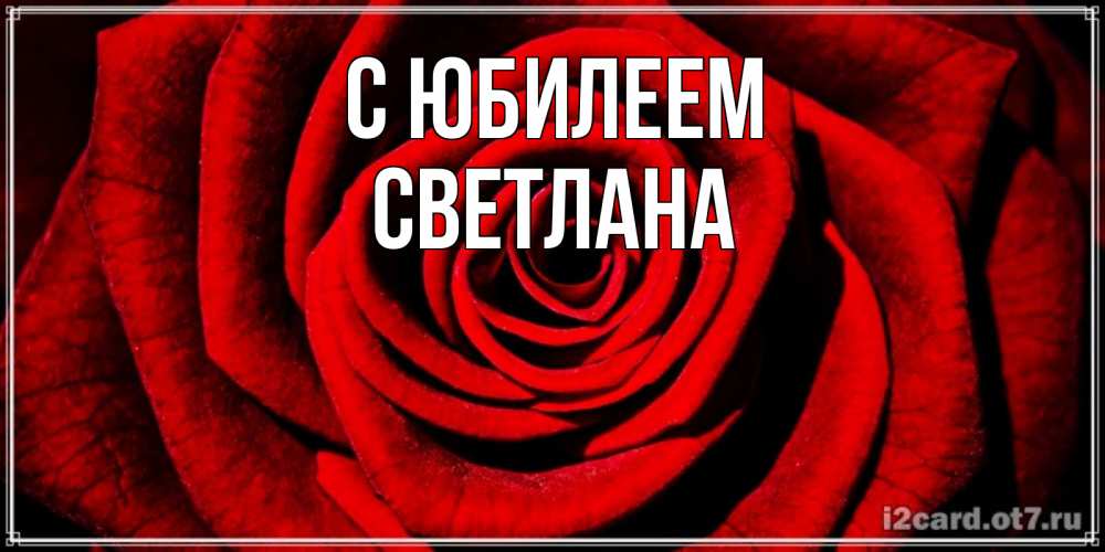 Открытка на каждый день с именем, Светлана С юбилеем алая роза Прикольная открытка с пожеланием онлайн скачать бесплатно 