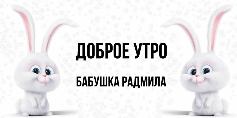Открытка на каждый день с именем, Бабушка-Радмила Доброе утро кролики с длинными ушками Прикольная открытка с пожеланием онлайн скачать бесплатно 