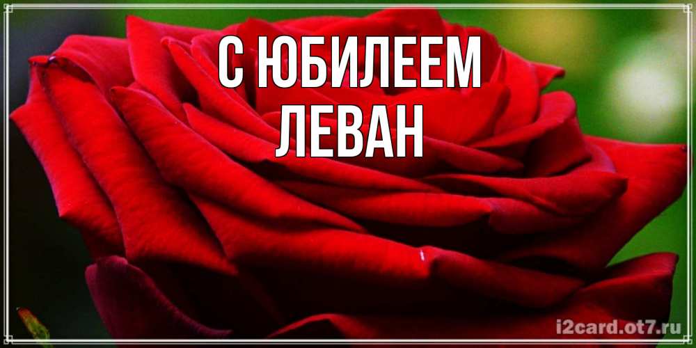 Открытка на каждый день с именем, Леван С юбилеем розочка очень красивая Прикольная открытка с пожеланием онлайн скачать бесплатно 