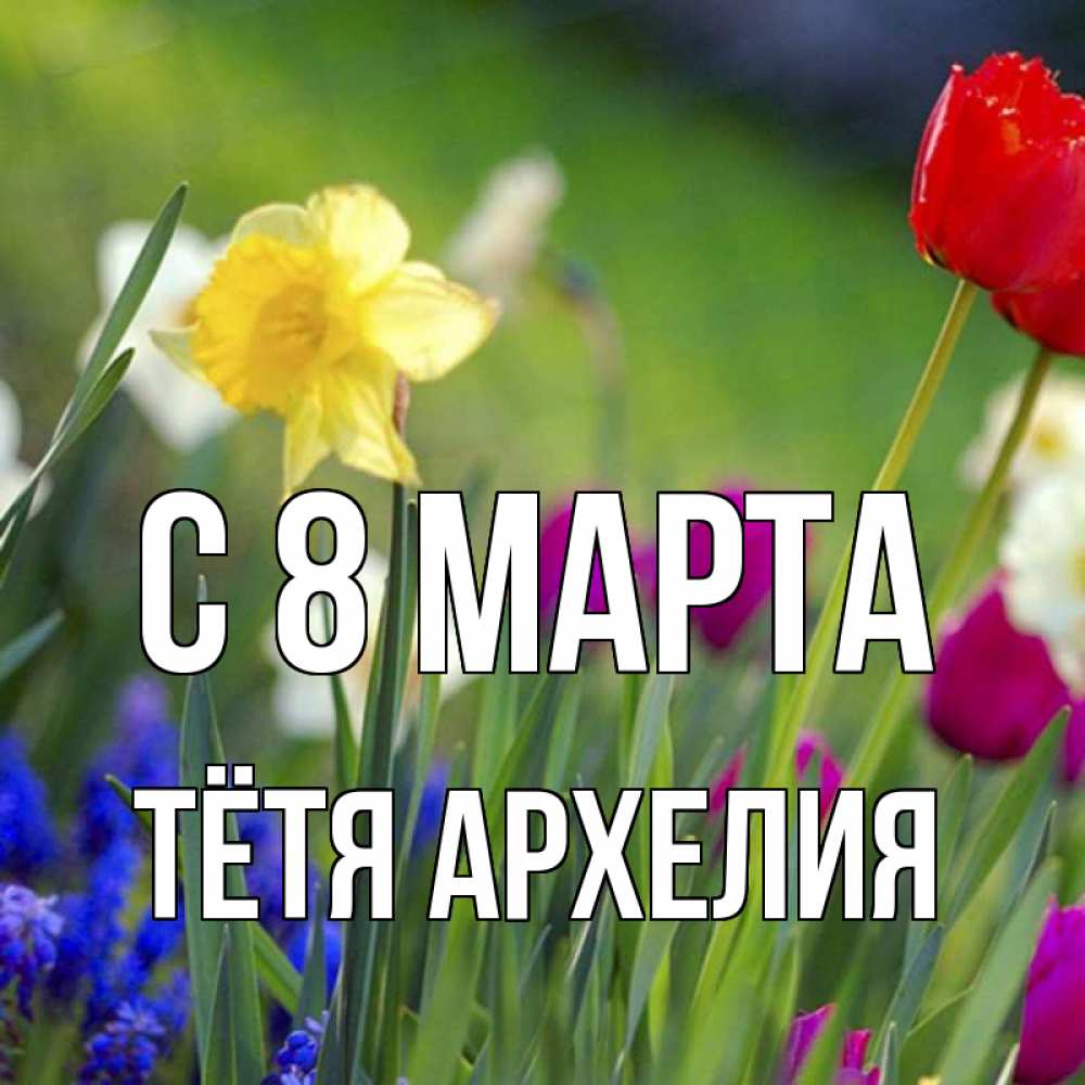 Открытка на каждый день с именем, Тётя-Архелия С 8 МАРТА международный женский день 3 Прикольная открытка с пожеланием онлайн скачать бесплатно 