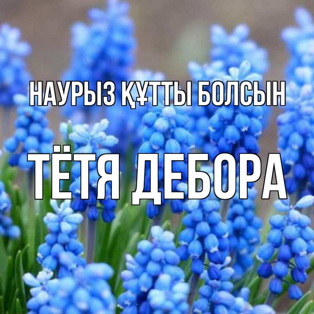 Открытка на каждый день с именем, Тётя-Дебора Наурыз құтты болсын Поздравительная открытка для женщин с цветами на праздничную дату Прикольная открытка с пожеланием онлайн скачать бесплатно 