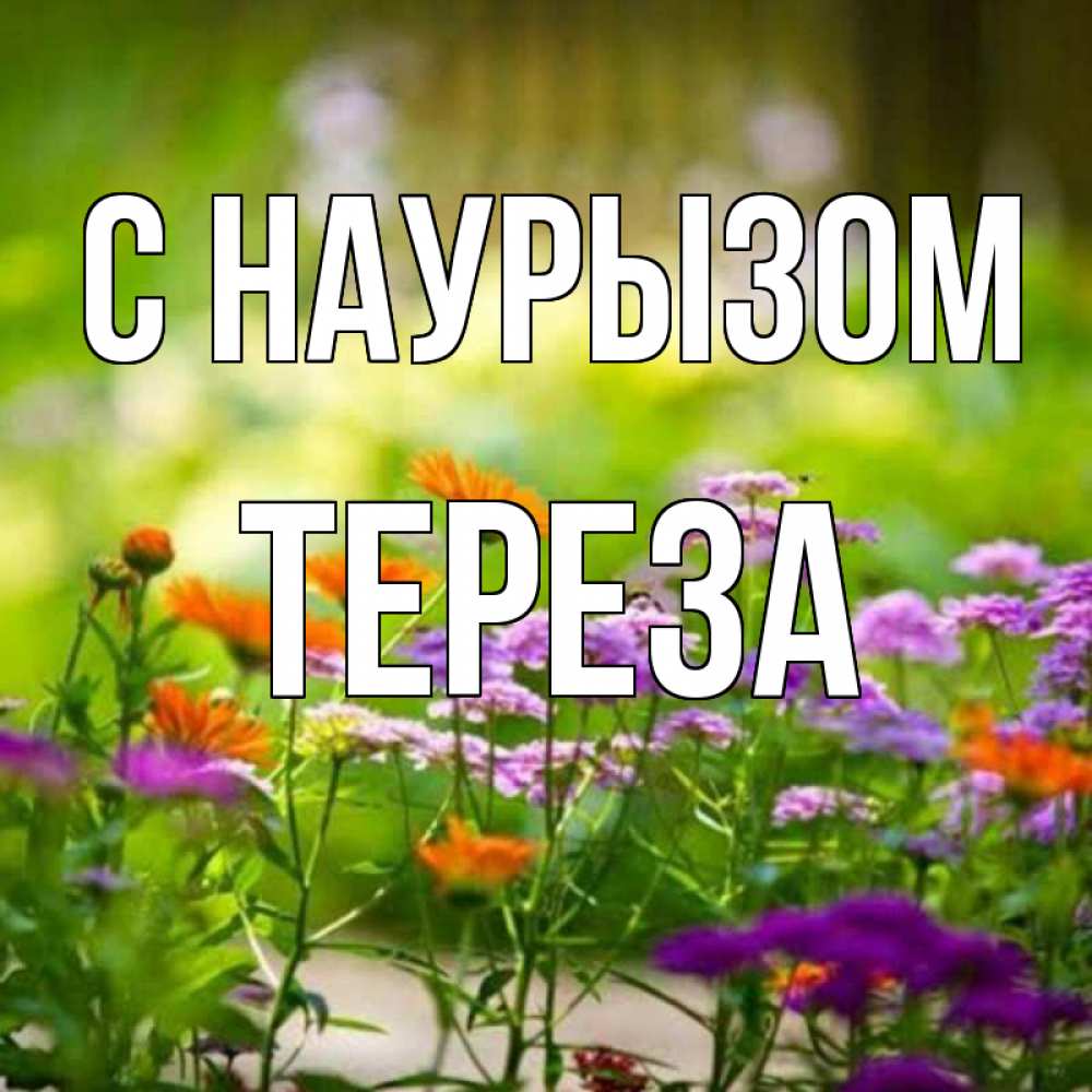 Открытка на каждый день с именем, Тереза С наурызом цветы Прикольная открытка с пожеланием онлайн скачать бесплатно 