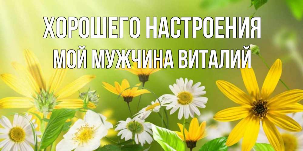Открытка с именем, Мой мужчина Виталий, Хорошего настроения