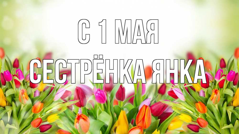 Открытка на каждый день с именем, Сестрёнка-Янка С 1 мая С 1 мая Прикольная открытка с пожеланием онлайн скачать бесплатно 