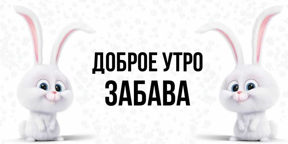 Открытка на каждый день с именем, Забава Доброе утро кролики с длинными ушками Прикольная открытка с пожеланием онлайн скачать бесплатно 