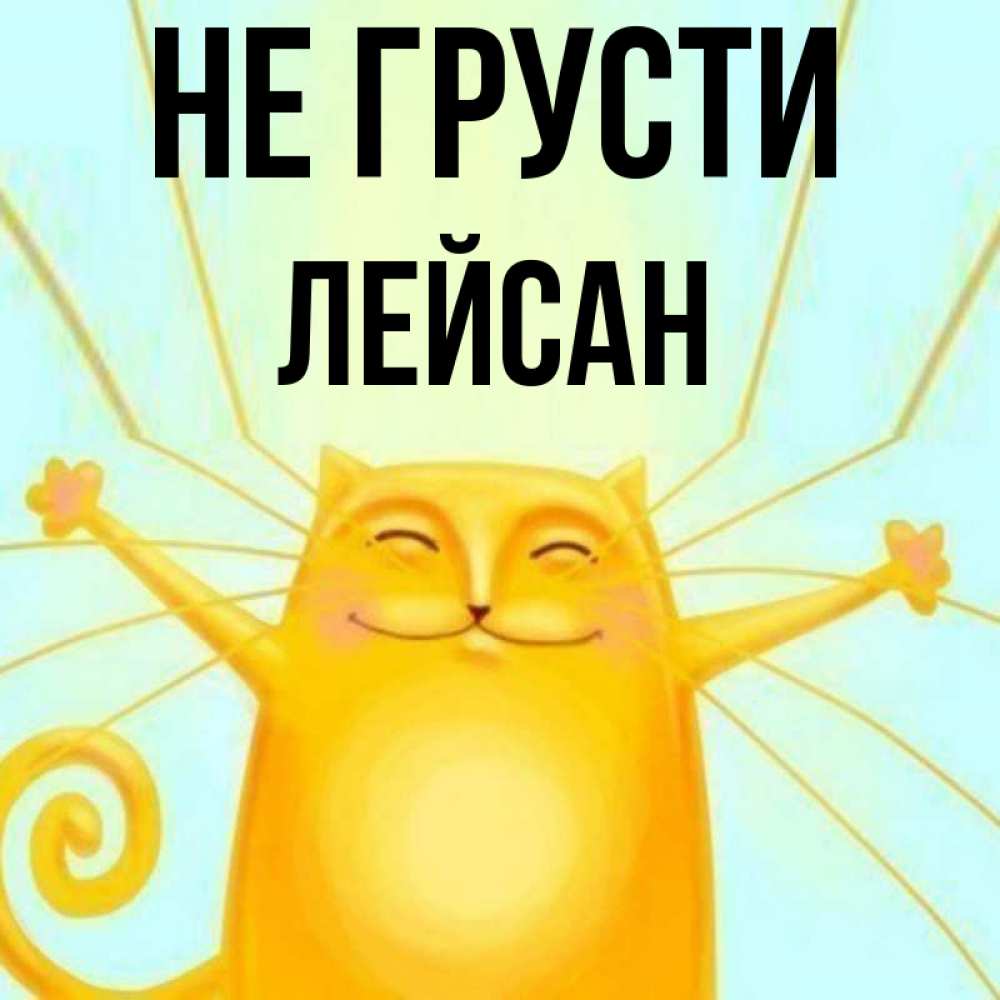 Открытка на каждый день с именем, Лейсан Не грусти обнимашки усатые Прикольная открытка с пожеланием онлайн скачать бесплатно 