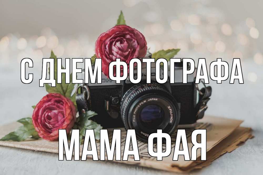 Открытка на каждый день с именем, Мама-Фая С днем фотографа с днем фотографа Прикольная открытка с пожеланием онлайн скачать бесплатно 