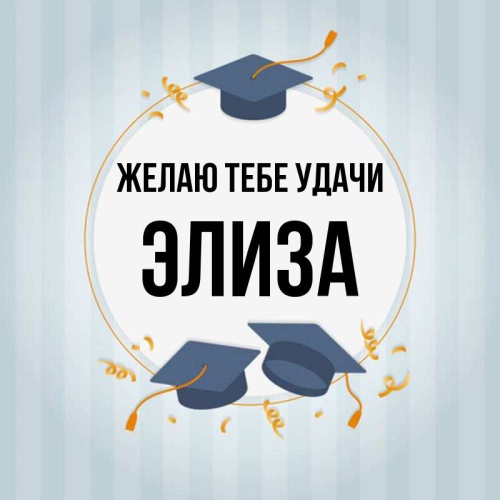 Открытка на каждый день с именем, Элиза Желаю тебе удачи для студентов Прикольная открытка с пожеланием онлайн скачать бесплатно 