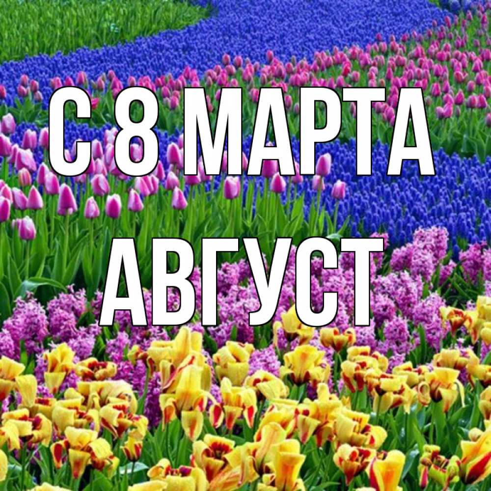 Открытка на каждый день с именем, Август С 8 МАРТА цветы Прикольная открытка с пожеланием онлайн скачать бесплатно 