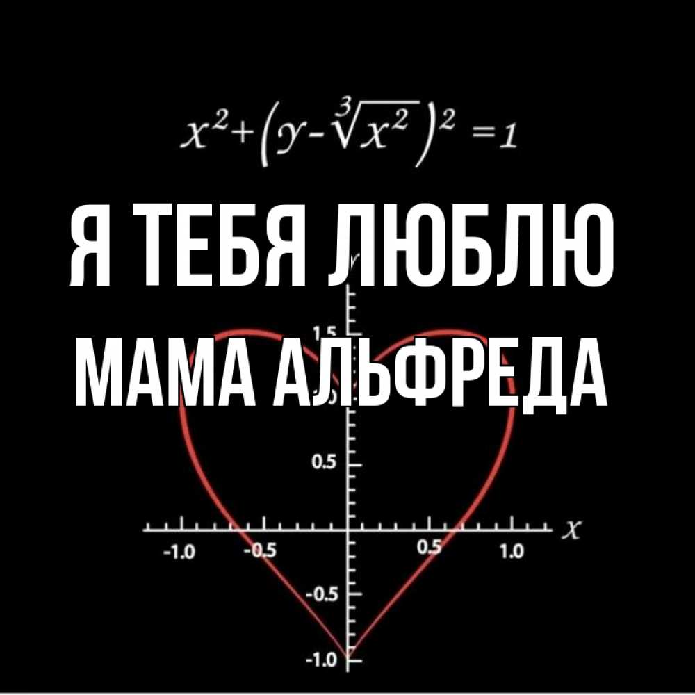 Открытка на каждый день с именем, Мама-Альфреда Я тебя люблю сердечная формула Прикольная открытка с пожеланием онлайн скачать бесплатно 