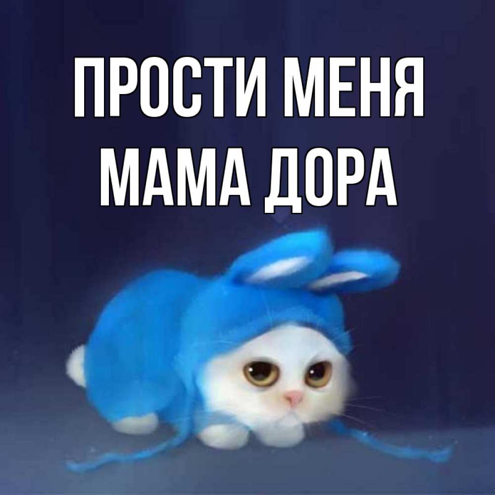 Открытка на каждый день с именем, Мама-Дора Прости меня невинный котозай просит прощения Прикольная открытка с пожеланием онлайн скачать бесплатно 