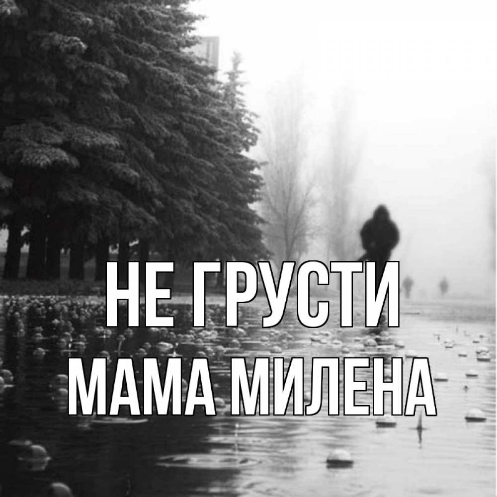 Открытка на каждый день с именем, Мама-Милена Не грусти улица под дождем Прикольная открытка с пожеланием онлайн скачать бесплатно 