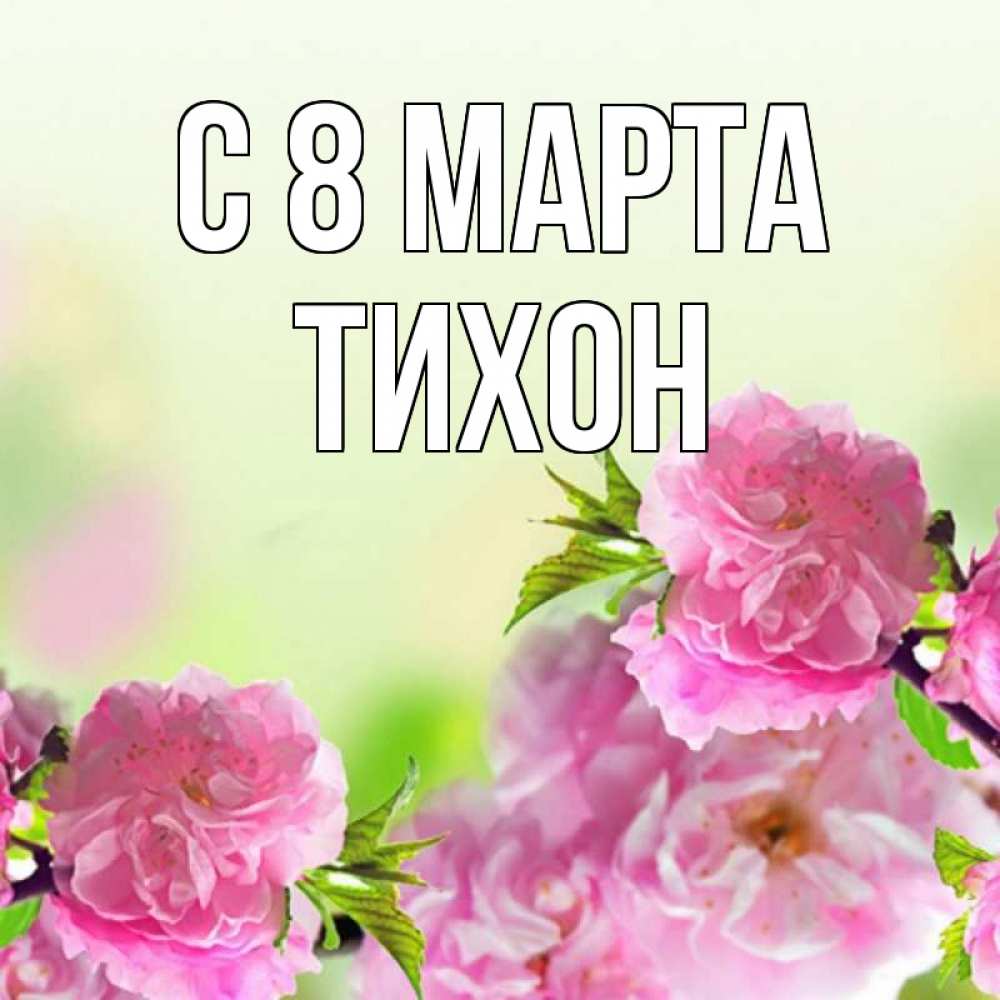 Открытка на каждый день с именем, Тихон С 8 МАРТА цветы Прикольная открытка с пожеланием онлайн скачать бесплатно 