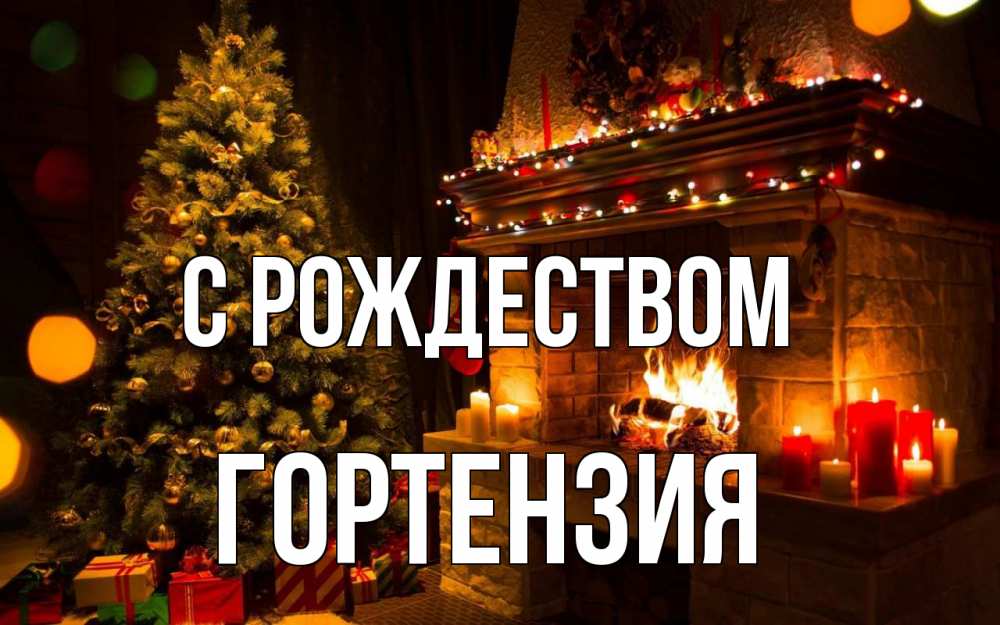 Открытка на каждый день с именем, Гортензия С рождеством новый год Прикольная открытка с пожеланием онлайн скачать бесплатно 