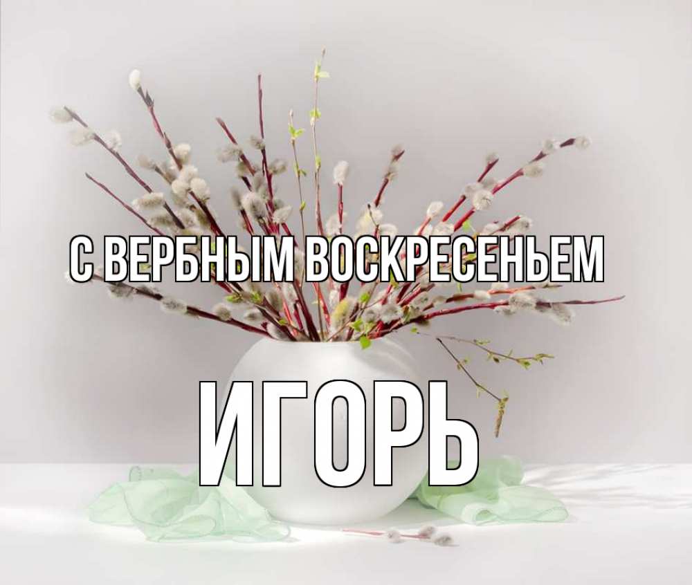 Открытка на каждый день с именем, Игорь С вербным воскресеньем верба Прикольная открытка с пожеланием онлайн скачать бесплатно 