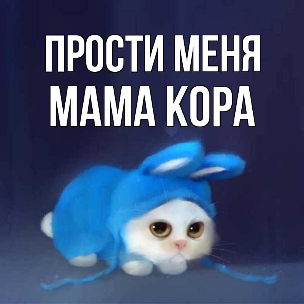 Открытка на каждый день с именем, Мама-Кора Прости меня невинный котозай просит прощения Прикольная открытка с пожеланием онлайн скачать бесплатно 