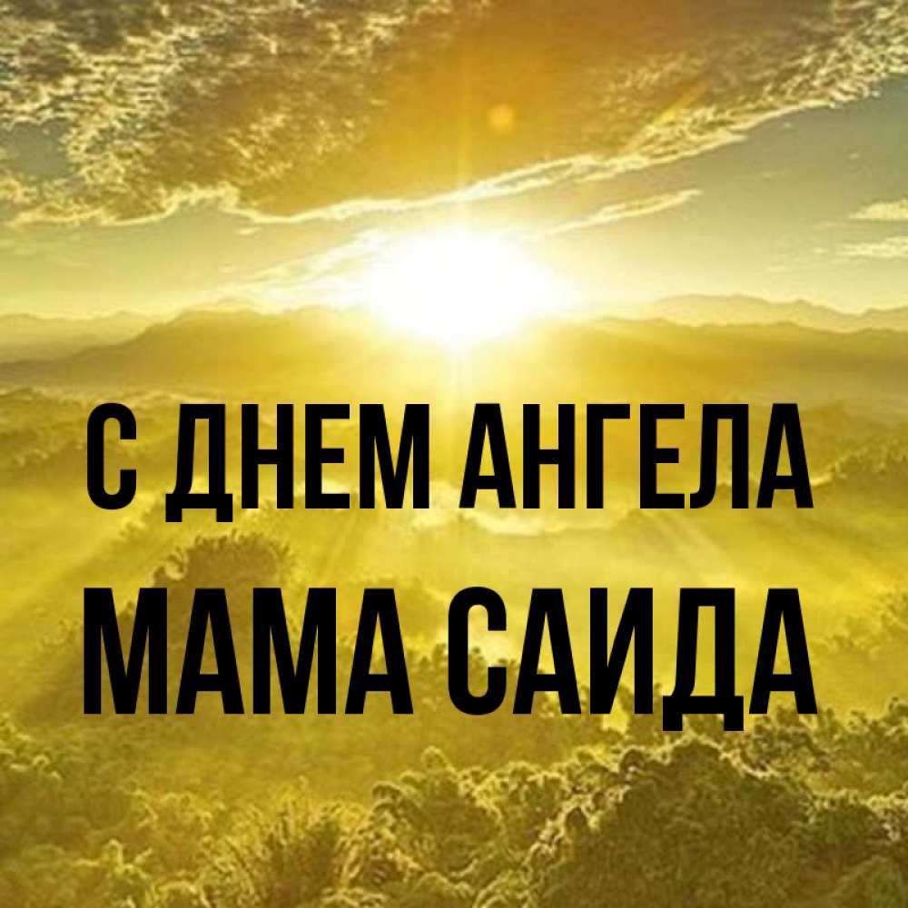 Открытка на каждый день с именем, Мама-Саида С днем ангела леса и небо в желтом Прикольная открытка с пожеланием онлайн скачать бесплатно 