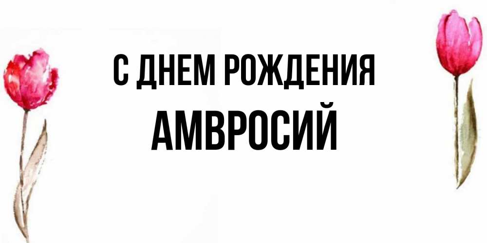 Открытка на каждый день с именем, Амвросий С днем рождения открытки акварелью с цветами Прикольная открытка с пожеланием онлайн скачать бесплатно 