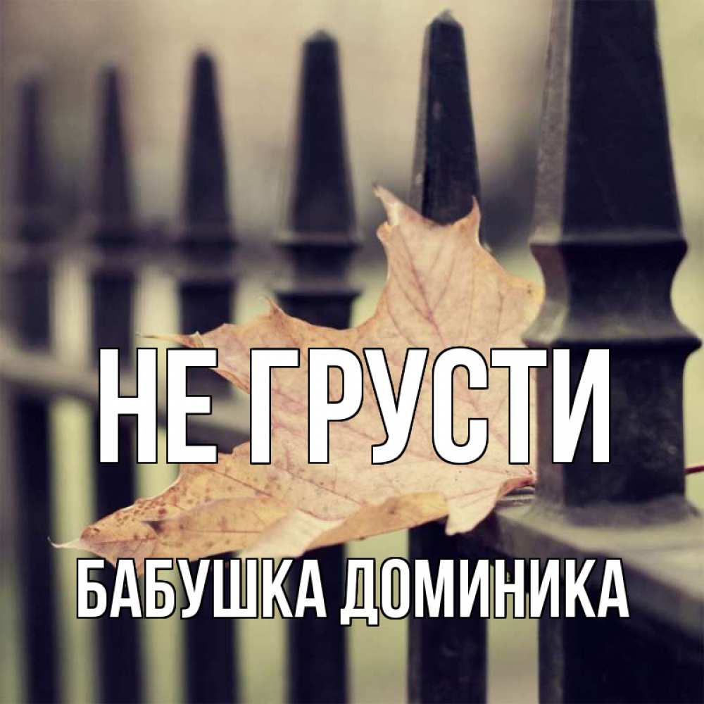 Открытка на каждый день с именем, Бабушка-Доминика Не грусти лист клена Прикольная открытка с пожеланием онлайн скачать бесплатно 