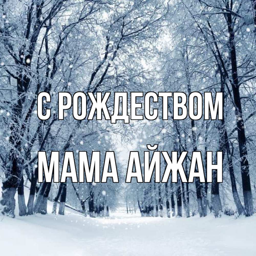 Открытка на каждый день с именем, Мама-Айжан С рождеством снег, лес, парк Прикольная открытка с пожеланием онлайн скачать бесплатно 