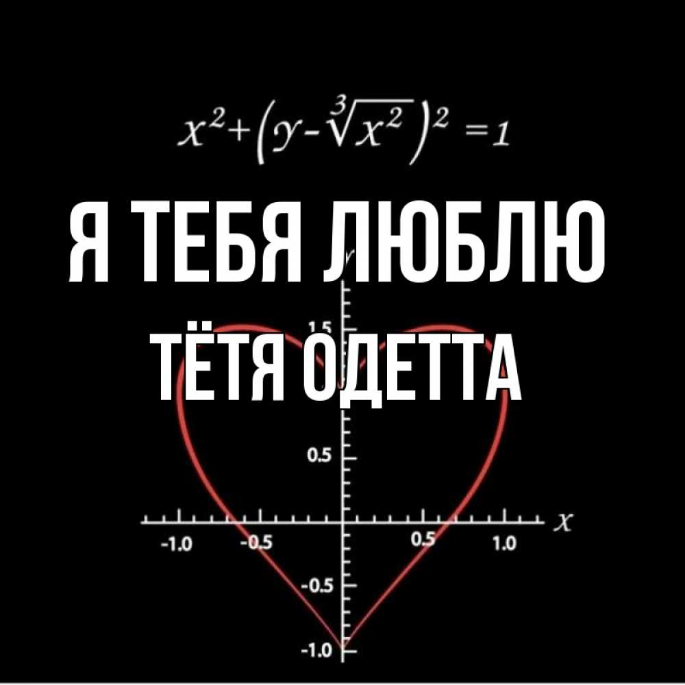 Открытка на каждый день с именем, Тётя-Одетта Я тебя люблю сердечная формула Прикольная открытка с пожеланием онлайн скачать бесплатно 