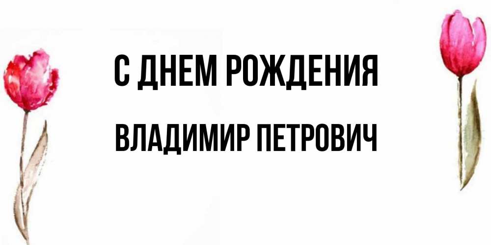 Открытка на каждый день с именем, Владимир-Петрович С днем рождения открытки акварелью с цветами Прикольная открытка с пожеланием онлайн скачать бесплатно 