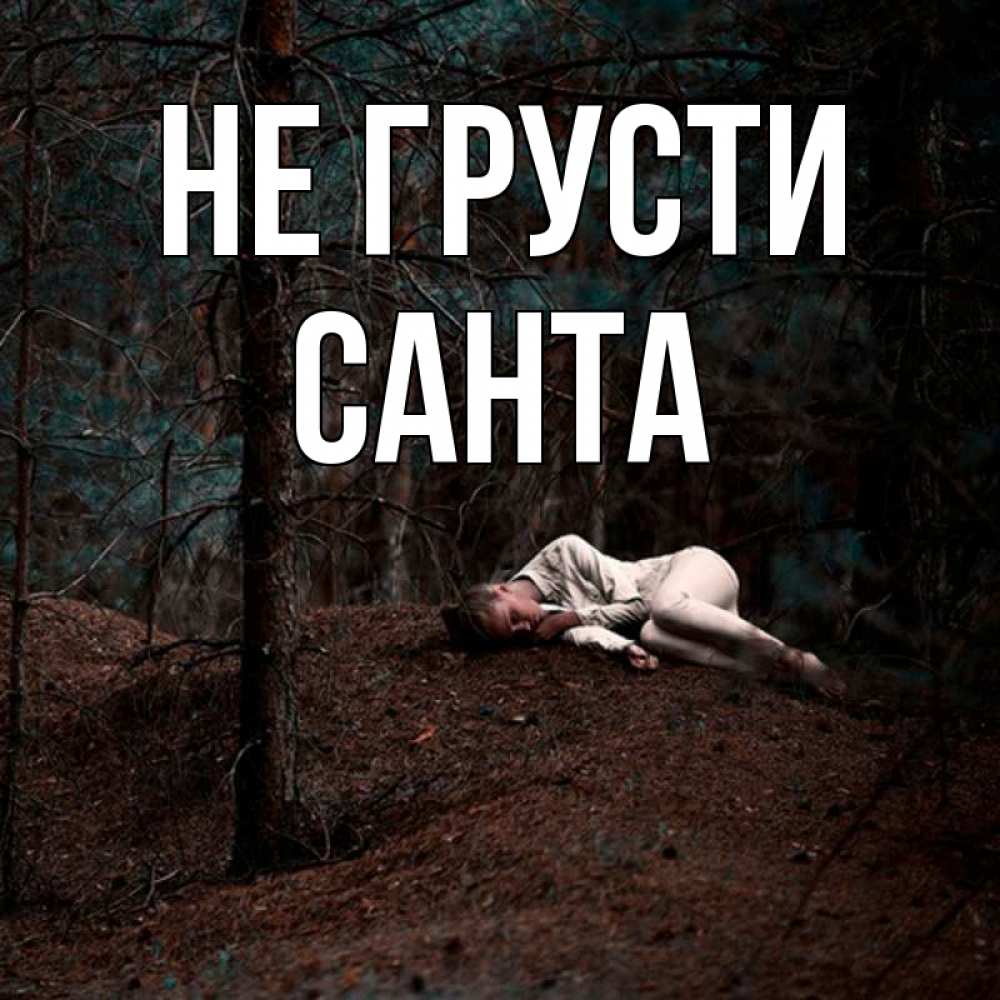 Открытка на каждый день с именем, Санта Не грусти лес Прикольная открытка с пожеланием онлайн скачать бесплатно 
