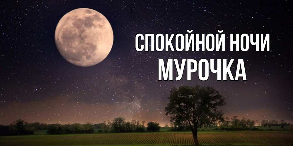 Открытка на каждый день с именем, Мурочка Спокойной ночи ночные открытки с луной Прикольная открытка с пожеланием онлайн скачать бесплатно 