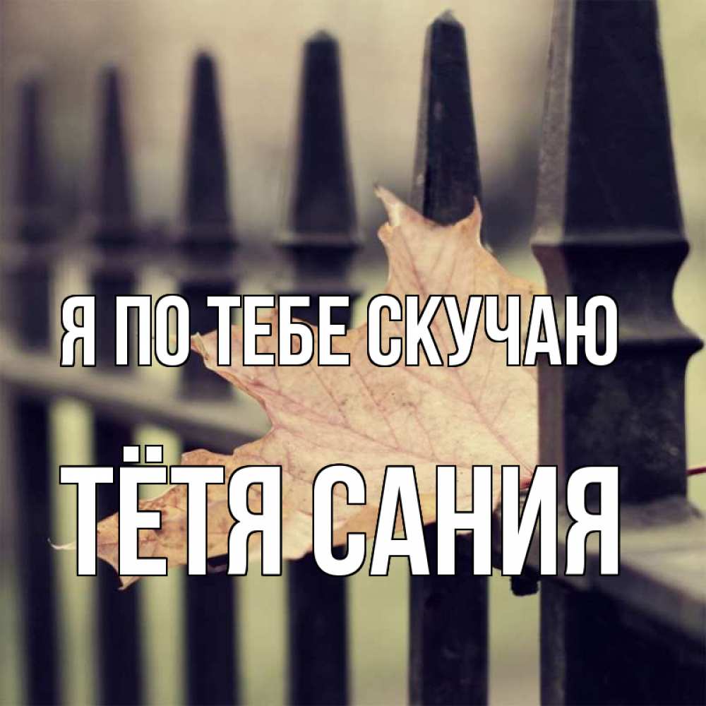 Открытка на каждый день с именем, Тётя-Сания Я по тебе скучаю очень скучно Прикольная открытка с пожеланием онлайн скачать бесплатно 