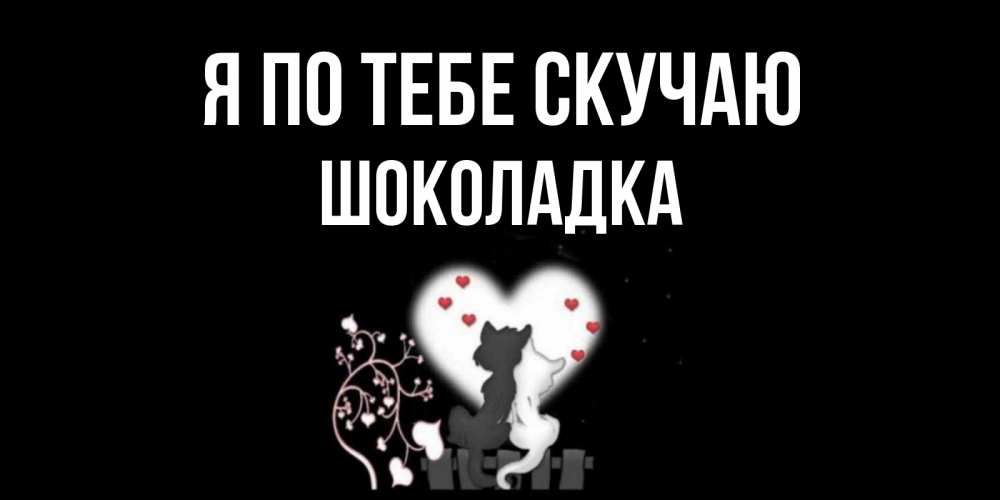 Открытка на каждый день с именем, Шоколадка Я по тебе скучаю коты Прикольная открытка с пожеланием онлайн скачать бесплатно 