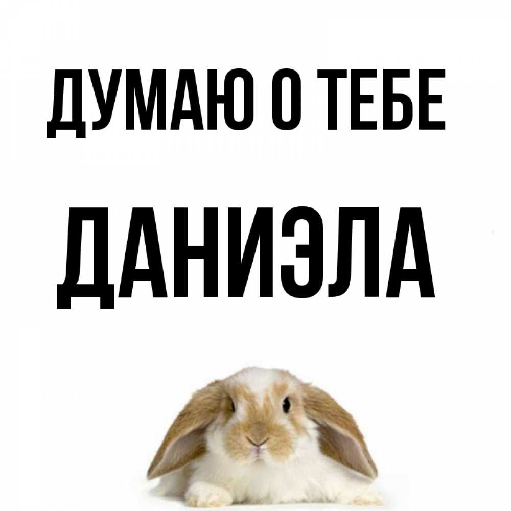 Открытка на каждый день с именем, Даниэла Думаю о тебе подписать своими руками онлайн Прикольная открытка с пожеланием онлайн скачать бесплатно 