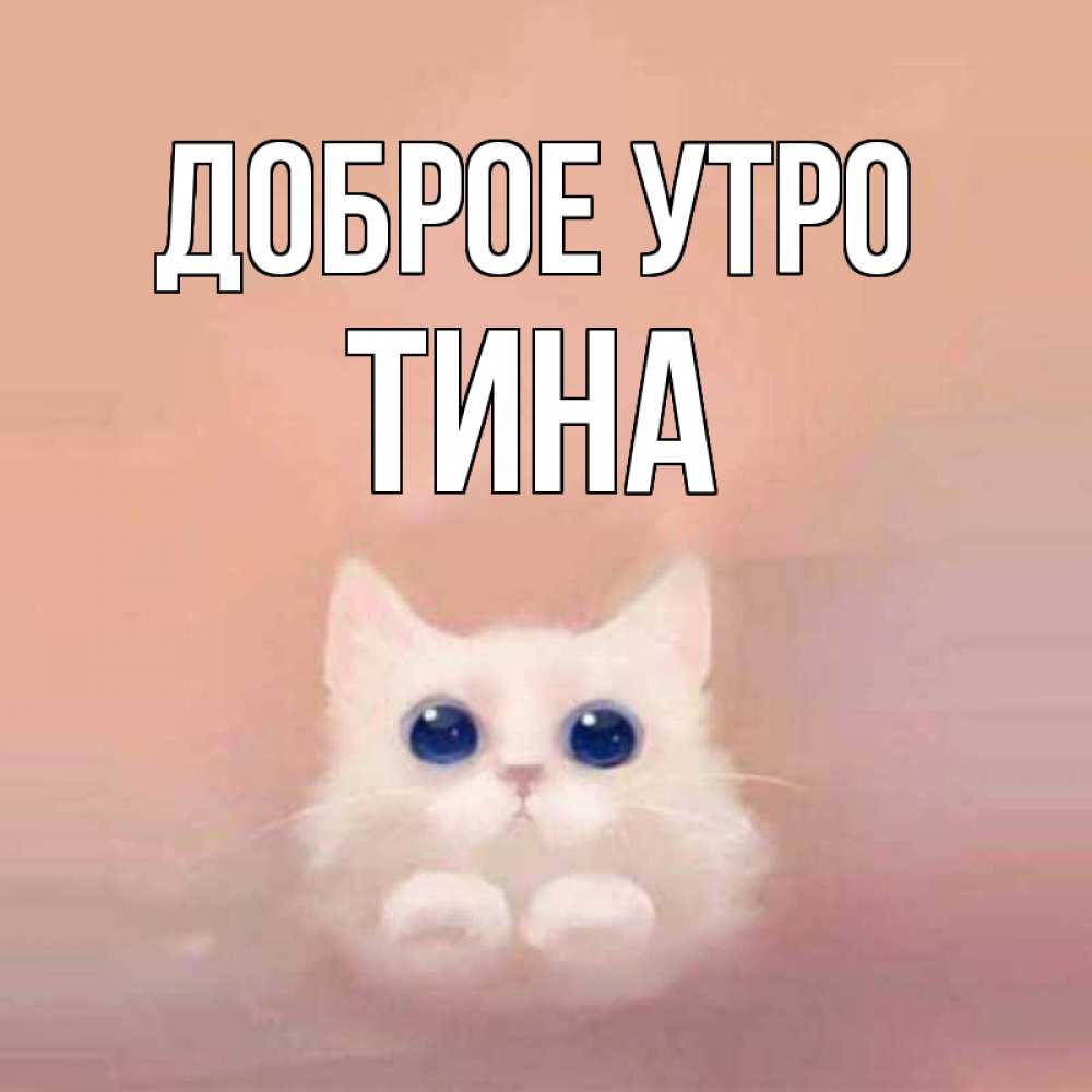 Открытка на каждый день с именем, Тина Доброе утро на розовом фоне Прикольная открытка с пожеланием онлайн скачать бесплатно 