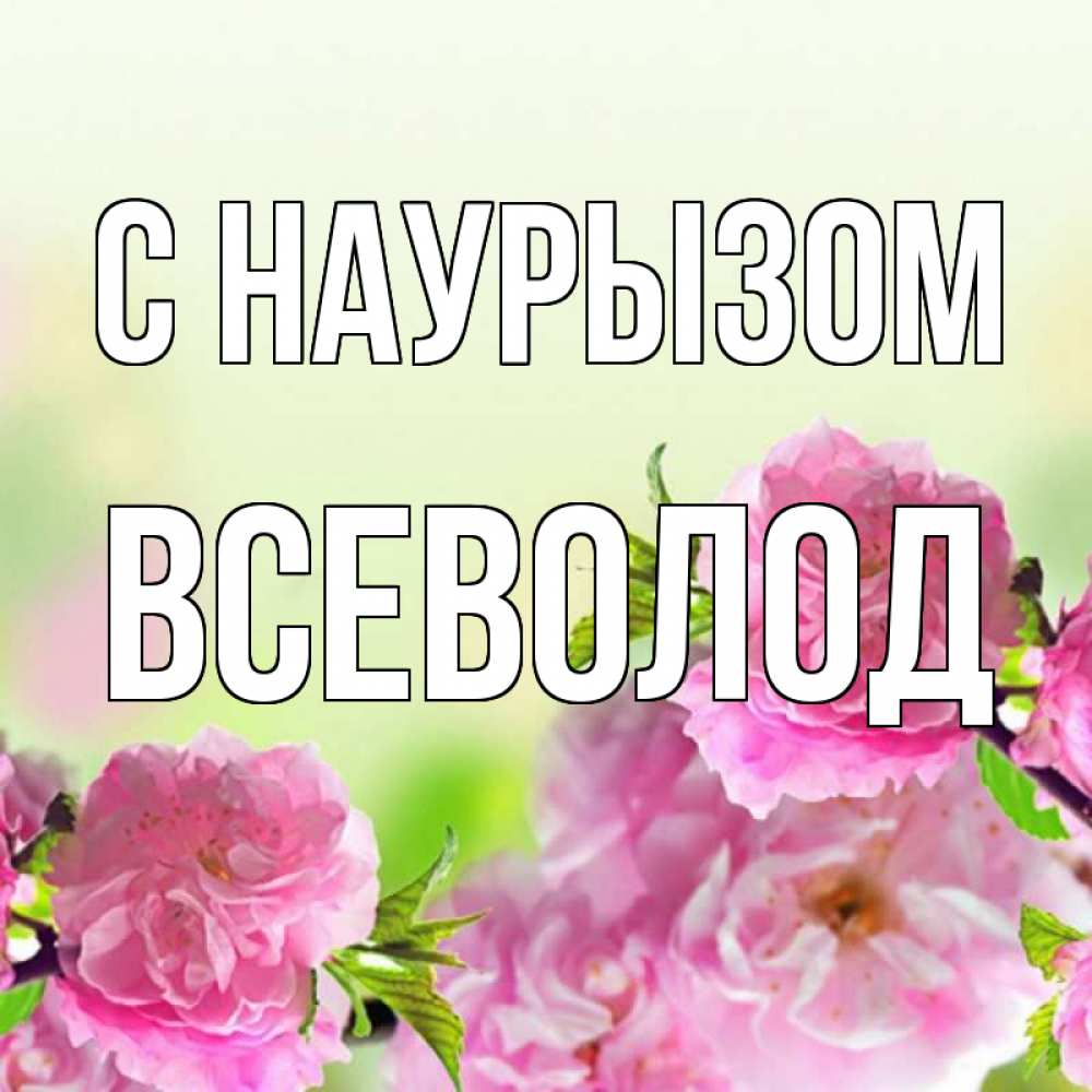 Открытка на каждый день с именем, Всеволод С наурызом цветы Прикольная открытка с пожеланием онлайн скачать бесплатно 