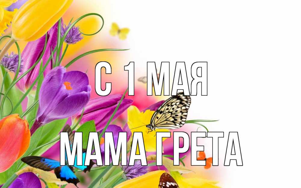 Открытка на каждый день с именем, Мама-Грета С 1 мая С 1 мая Прикольная открытка с пожеланием онлайн скачать бесплатно 