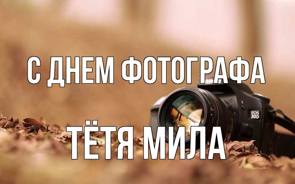 Открытка на каждый день с именем, Тётя-Мила С днем фотографа с днем фотографа Прикольная открытка с пожеланием онлайн скачать бесплатно 