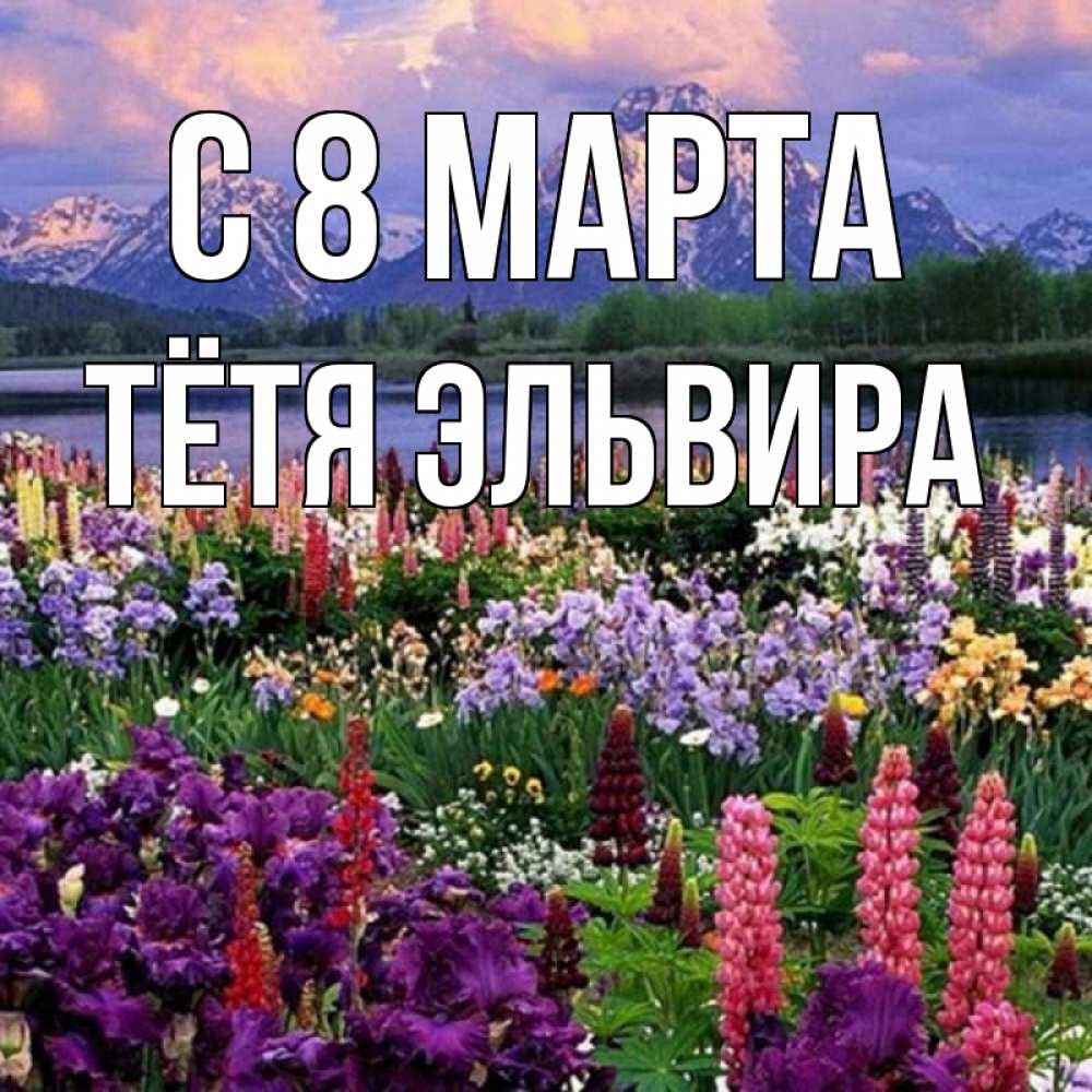 Открытка на каждый день с именем, Тётя-Эльвира С 8 марта международный женский день Прикольная открытка с пожеланием онлайн скачать бесплатно 