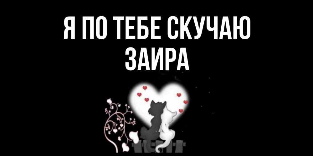 Открытка на каждый день с именем, Заира Я по тебе скучаю коты Прикольная открытка с пожеланием онлайн скачать бесплатно 