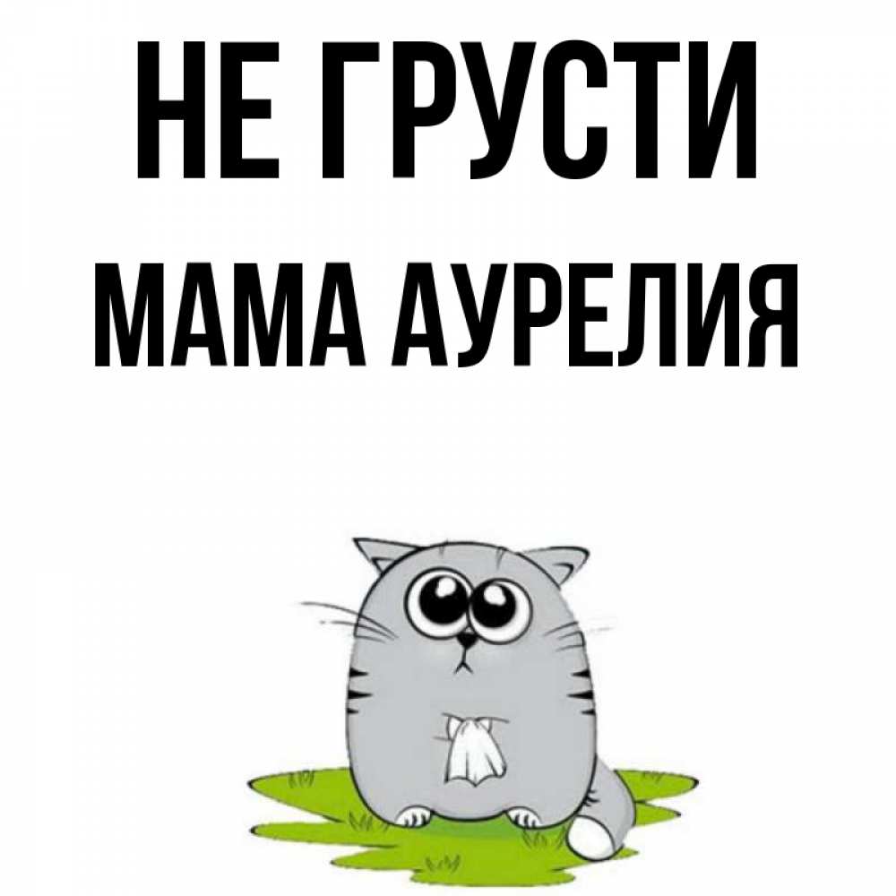 Открытка на каждый день с именем, Мама-Аурелия Не грусти грустный котяра Прикольная открытка с пожеланием онлайн скачать бесплатно 