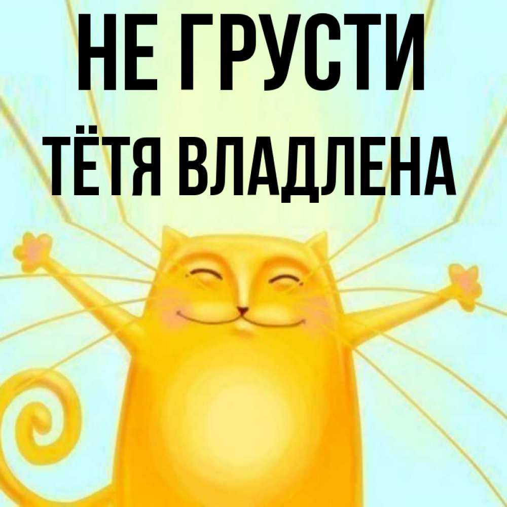 Открытка на каждый день с именем, Тётя-Владлена Не грусти обнимашки усатые Прикольная открытка с пожеланием онлайн скачать бесплатно 