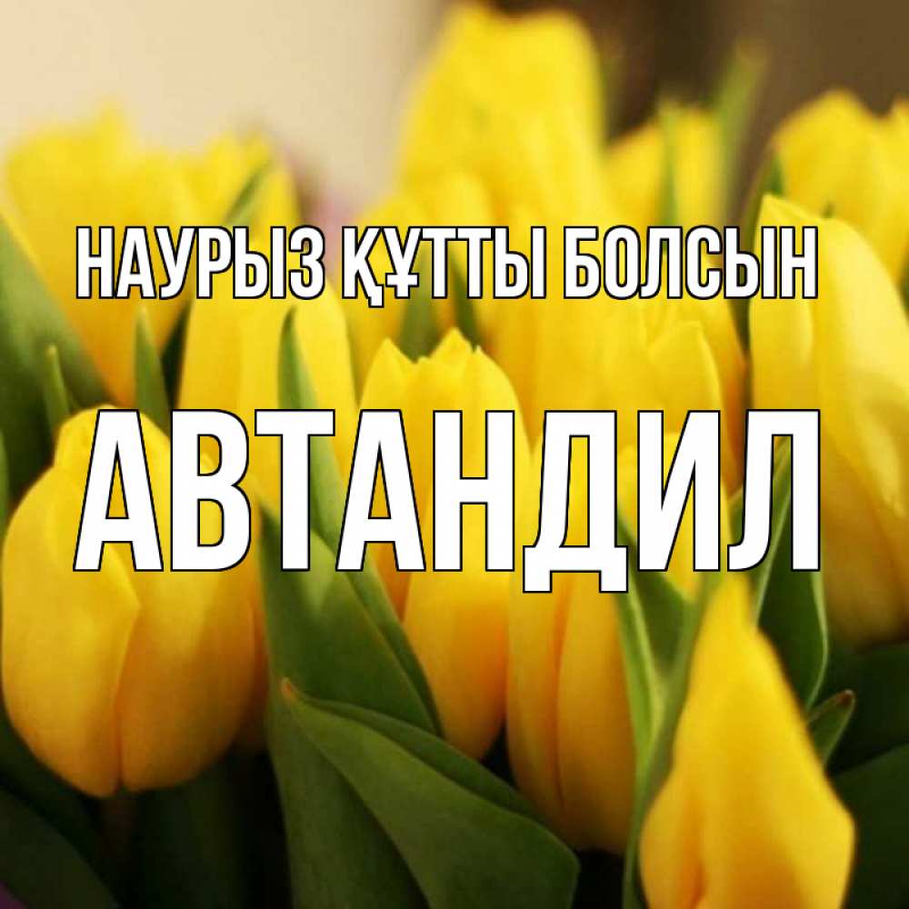 Открытка на каждый день с именем, Автандил Наурыз құтты болсын цветы Прикольная открытка с пожеланием онлайн скачать бесплатно 
