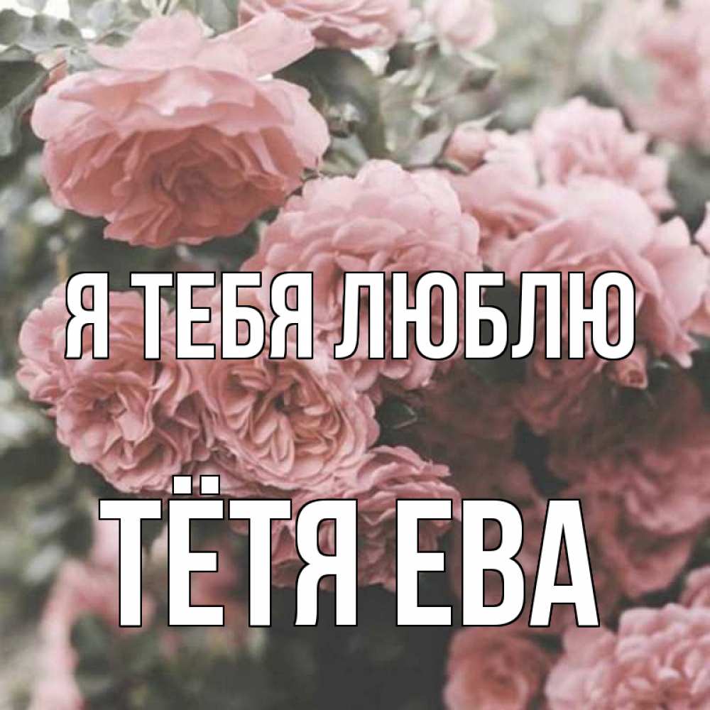 Открытка на каждый день с именем, Тётя-Ева Я тебя люблю розы 3 Прикольная открытка с пожеланием онлайн скачать бесплатно 