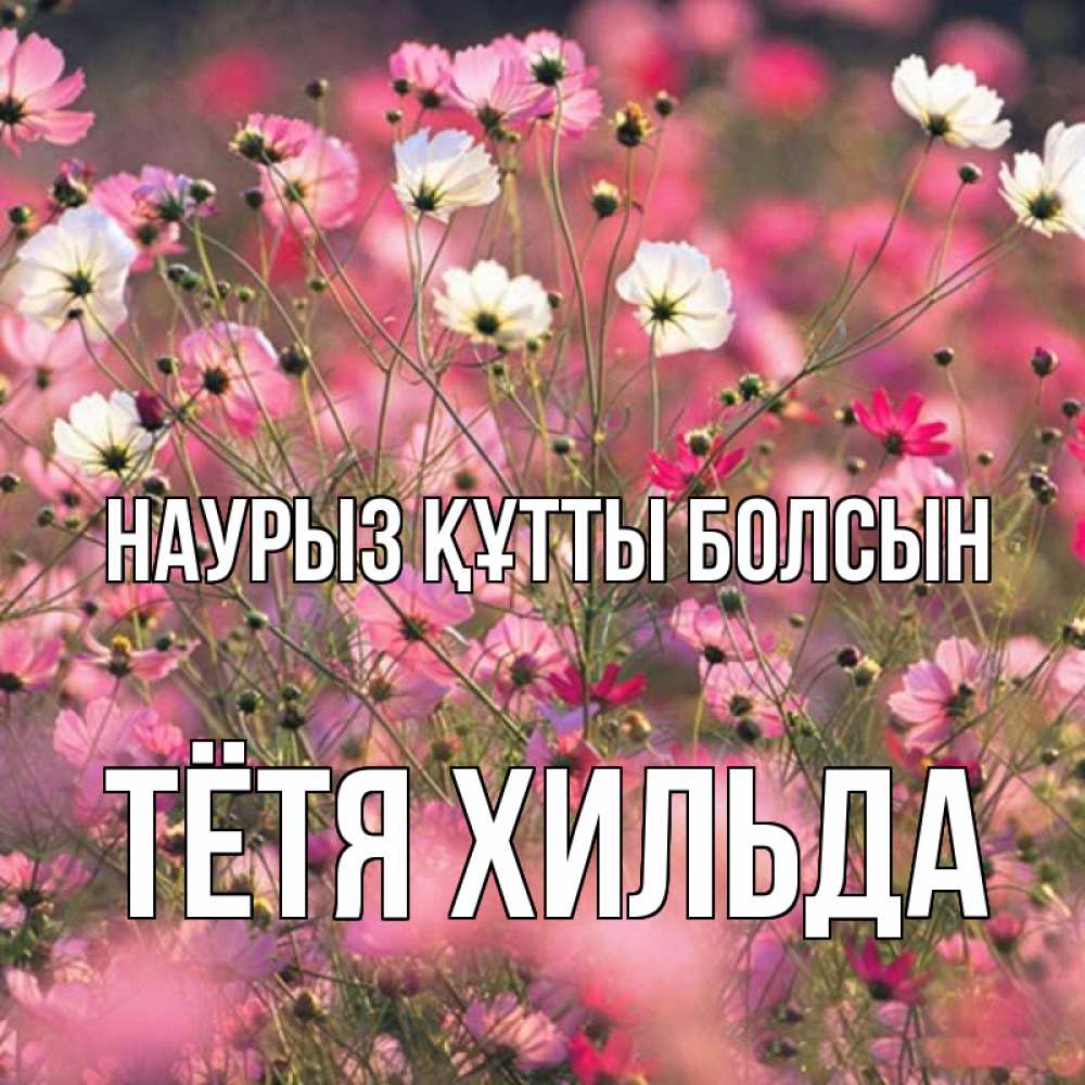 Открытка на каждый день с именем, Тётя-Хильда Наурыз құтты болсын красиво 1 Прикольная открытка с пожеланием онлайн скачать бесплатно 