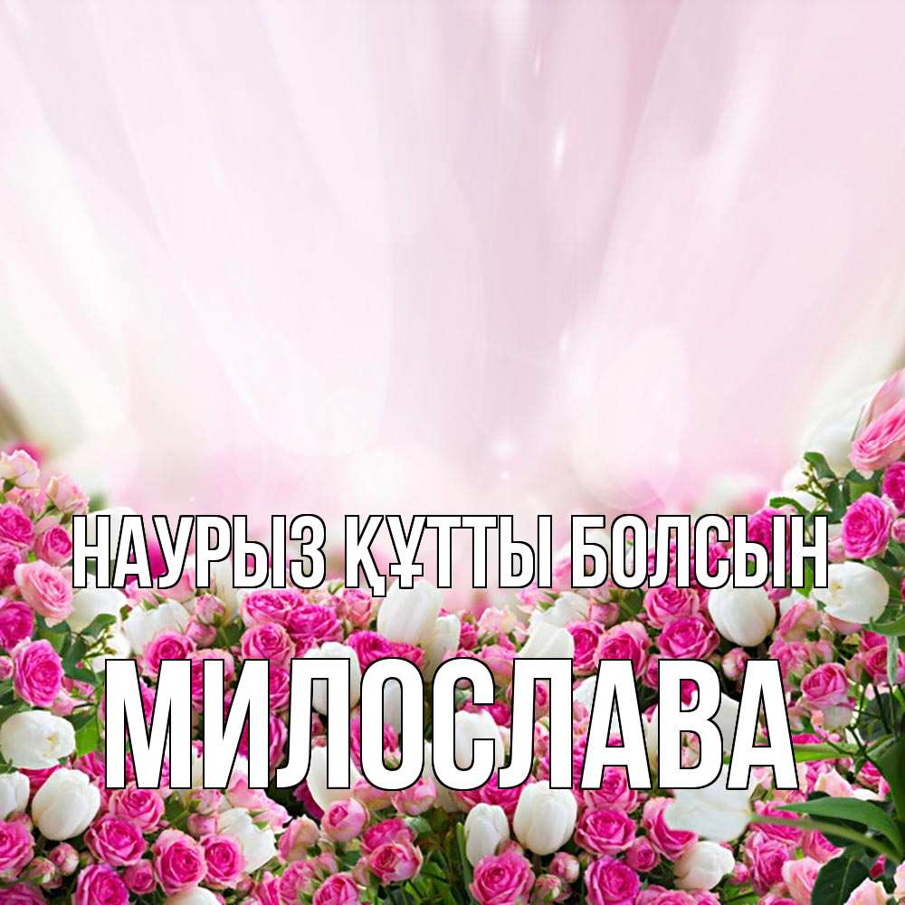 Открытка на каждый день с именем, Милослава Наурыз құтты болсын под снегом Прикольная открытка с пожеланием онлайн скачать бесплатно 